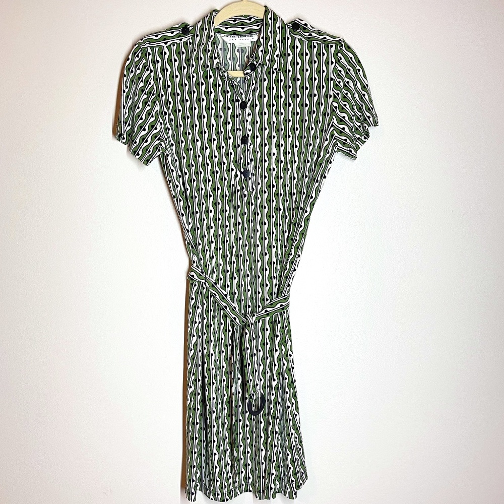 MAX STUDIO Olive & Black Shirt Dress - Small